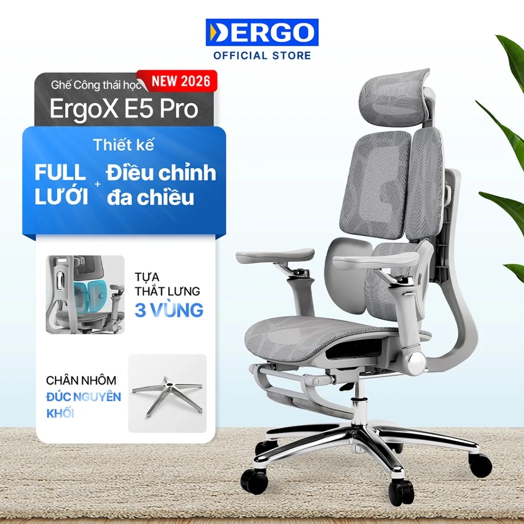 DERGO ErgoX E5 Pro màu ghi